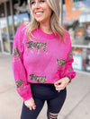 Tina Fuchsia Tiger Sweater-FINAL SALE