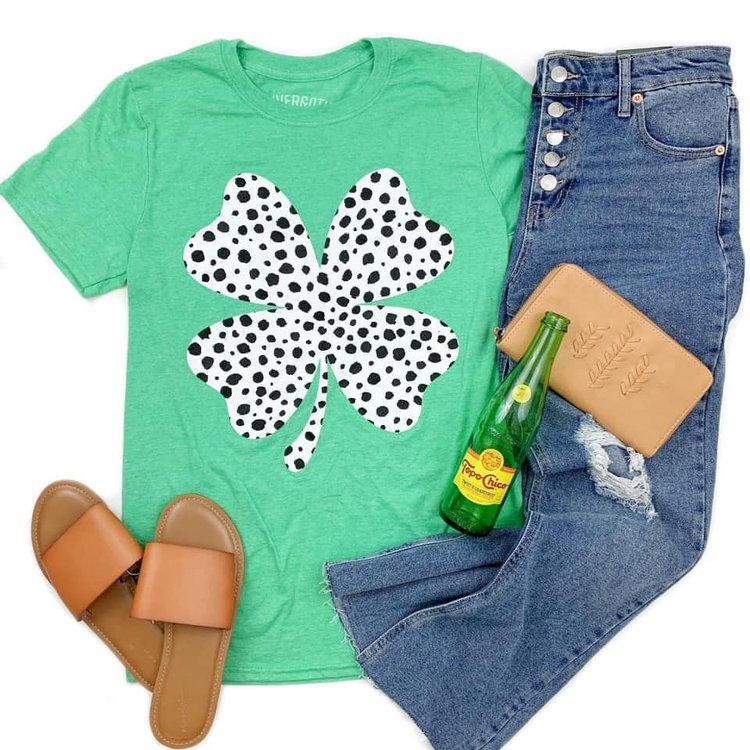 St. Paddy's Clover Tee-Green-FINAL SALE