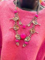 806-S050-Fuchsia Squash Blossom Necklace Set