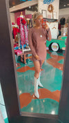 Penelope Fringe Detail Knit Top/Mini Skirt Set-Coco-FINAL SALE