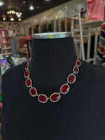 Gold Oval Rhinestones Choker Necklace- other colors