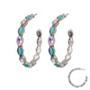 Dallas Turquoise and Rhinestone Hoop Earrings - 2 colors