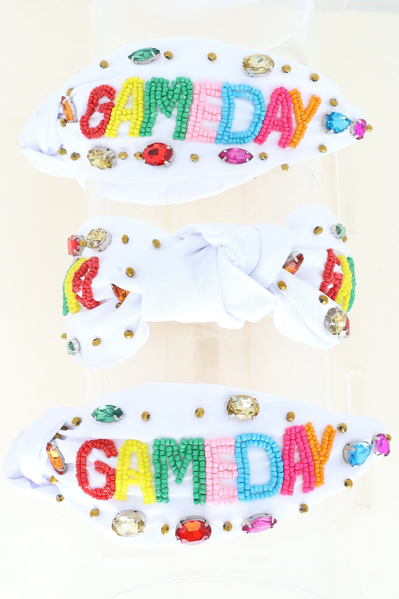 Game Day Headband-White-FINAL SALE