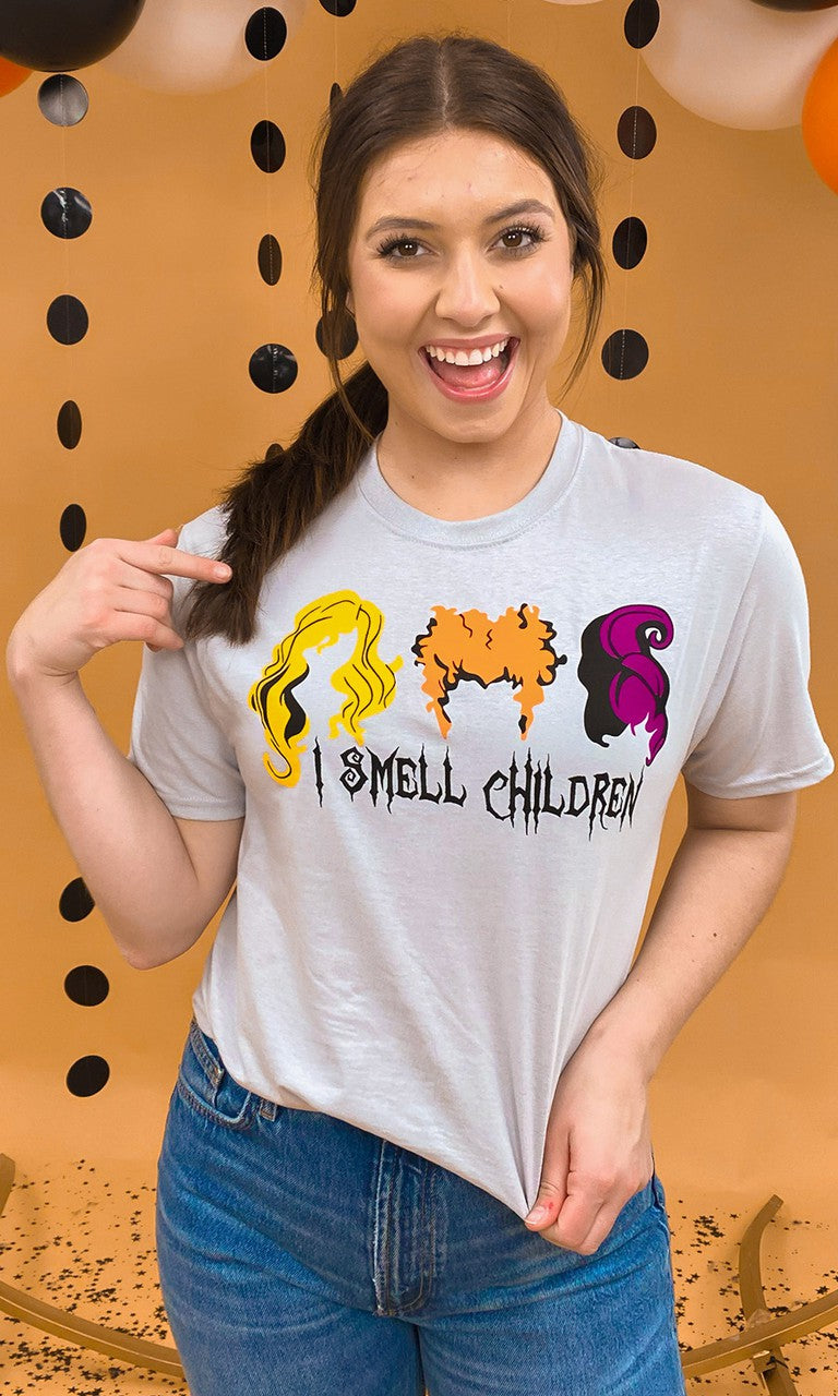 I Smell Children Tee-Silver