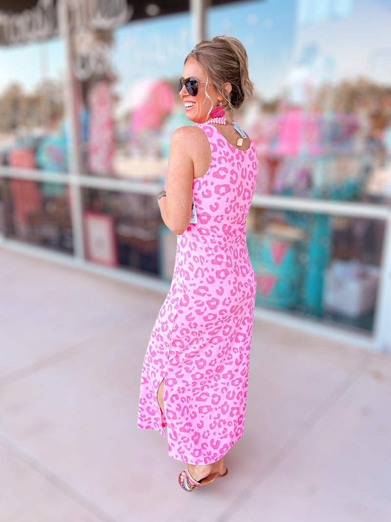 Wear it your way! Pink Leopard Maxi Dress