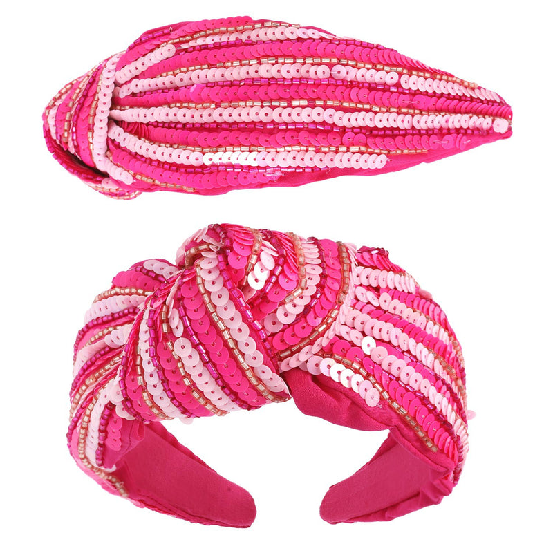 Candy Striped Sequin Headband - 2 colors-FINAL SALE