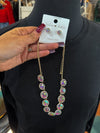 Gold Oval Rhinestones Choker Necklace- other colors