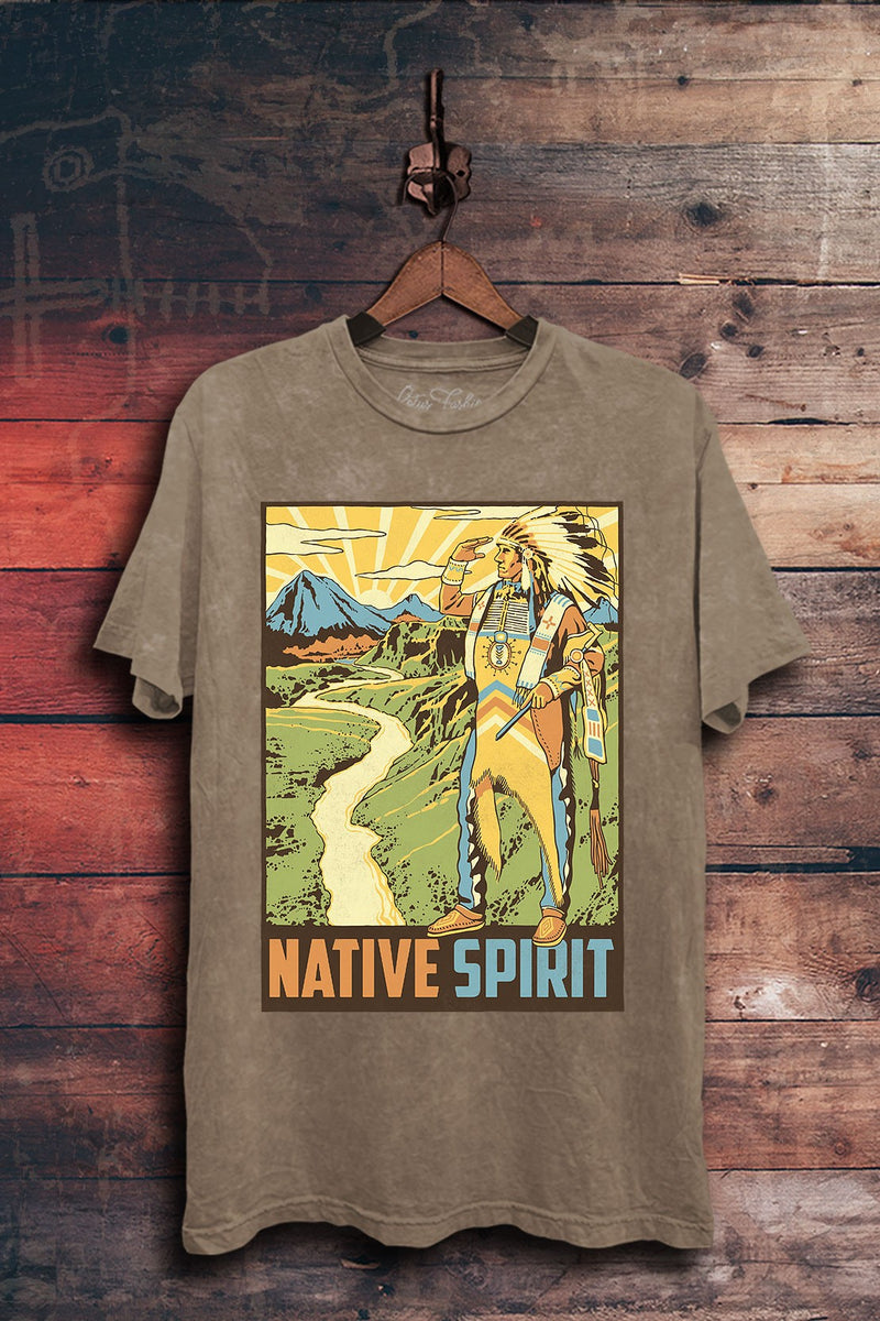 Native Spirit Tee-Mocha-FINAL SALE