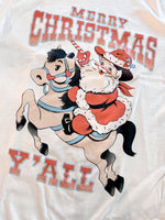 Santa Vintage Pony Tee-Cream-FINAL SALE