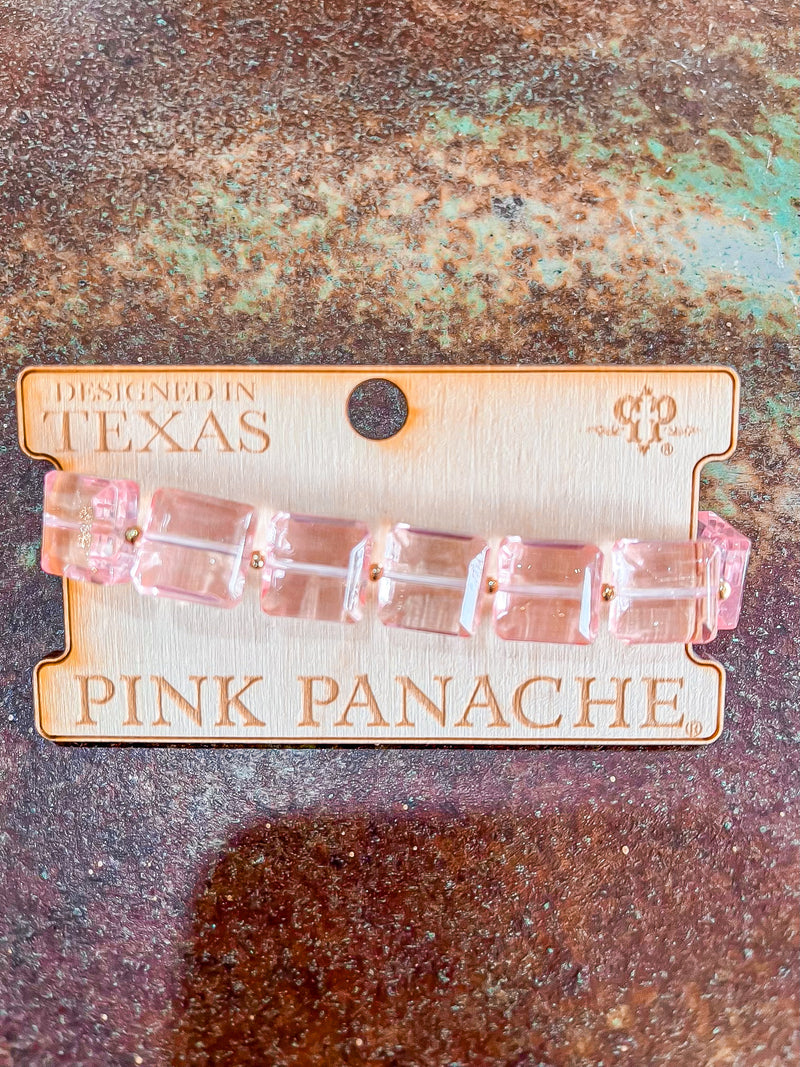 1CNC D243-Pink Sqaure Cut Bracelet