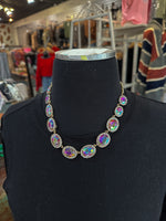 Gold Oval Rhinestones Choker Necklace- other colors