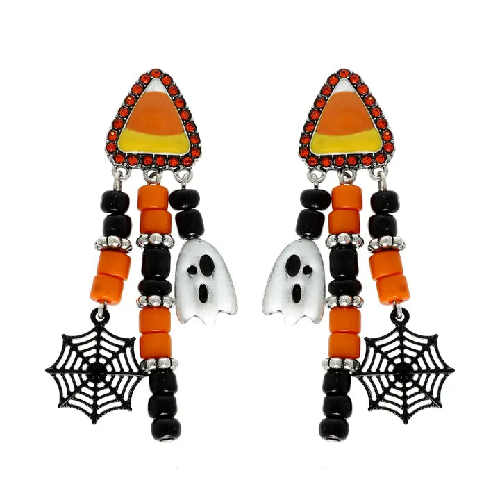 Halloween Themed Bead Charm Tassel Earrings - FINAL SALE