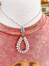 1N488SAB-Silver Pearl Beaded Necklace