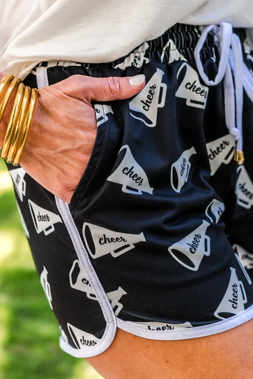 Shake your Pom Poms drawstring everyday shorts- FINAL SALE