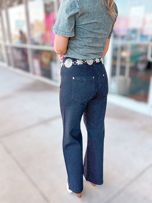 Midnight Downtown Rhinestone Jeans-FINAL SALE