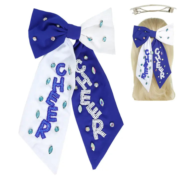 Game Day Cheer Embroidered Bow Barrette Hair Clip-other colors