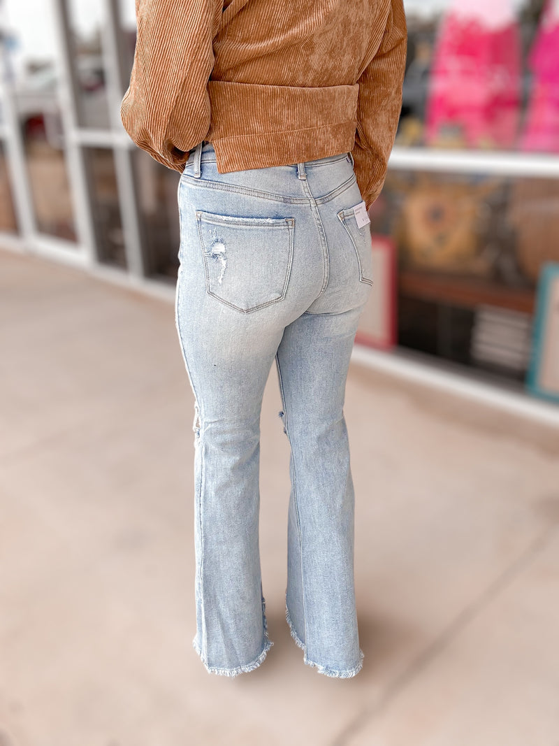 Lainey Distressed Flare Jeans