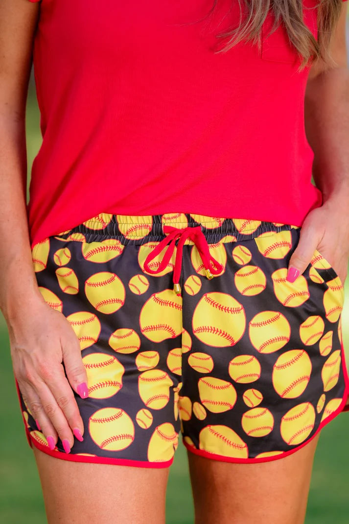 Home Plate Softball drawstring shorts - FINAL SALE