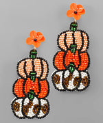 3 Tier Beaded Pumpkin Earrings