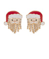 Santa Face Stud Earrings-Red/White