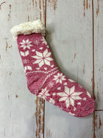 Snowflake Sherpa Lined Socks - 2 colors
