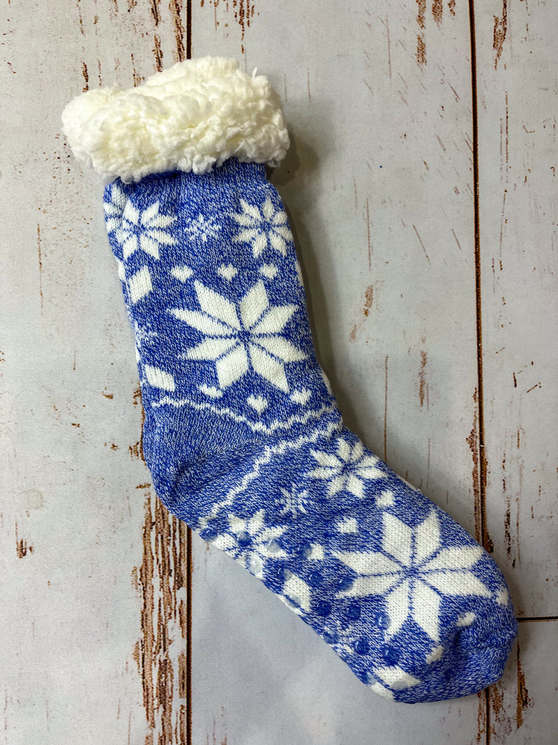 Snowflake Sherpa Lined Socks - 2 colors