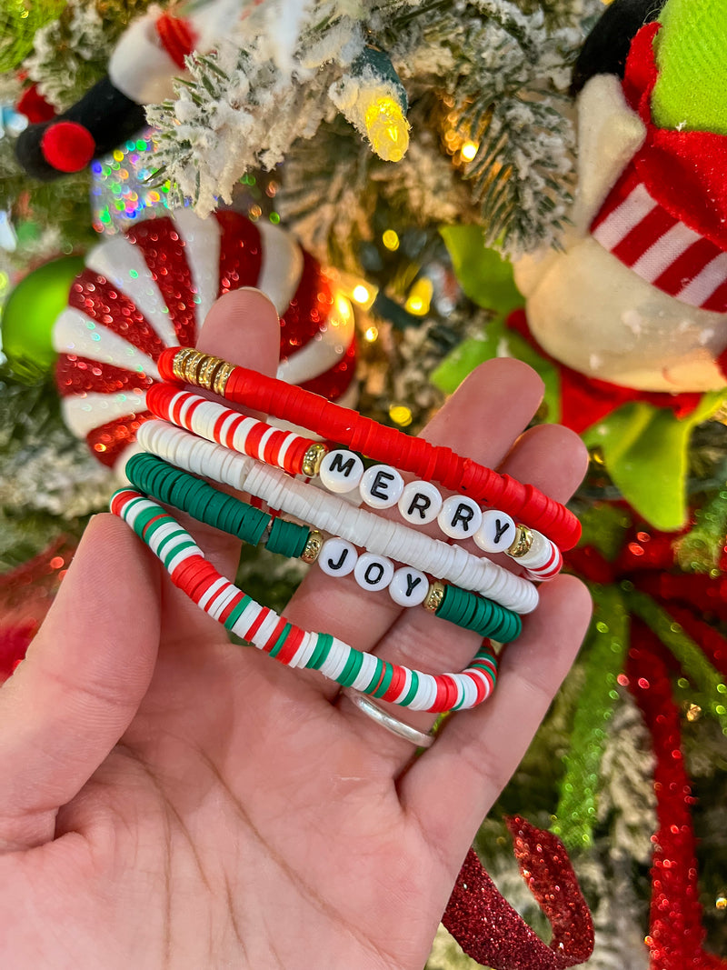 5 Stretchy Christmas Bracelet Set-FINAL SALE