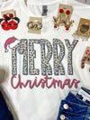 Leopard Merry Christmas Long Sleeve Tee