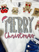 Leopard Merry Christmas Long Sleeve Tee