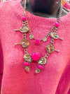806-S050-Fuchsia Squash Blossom Necklace Set