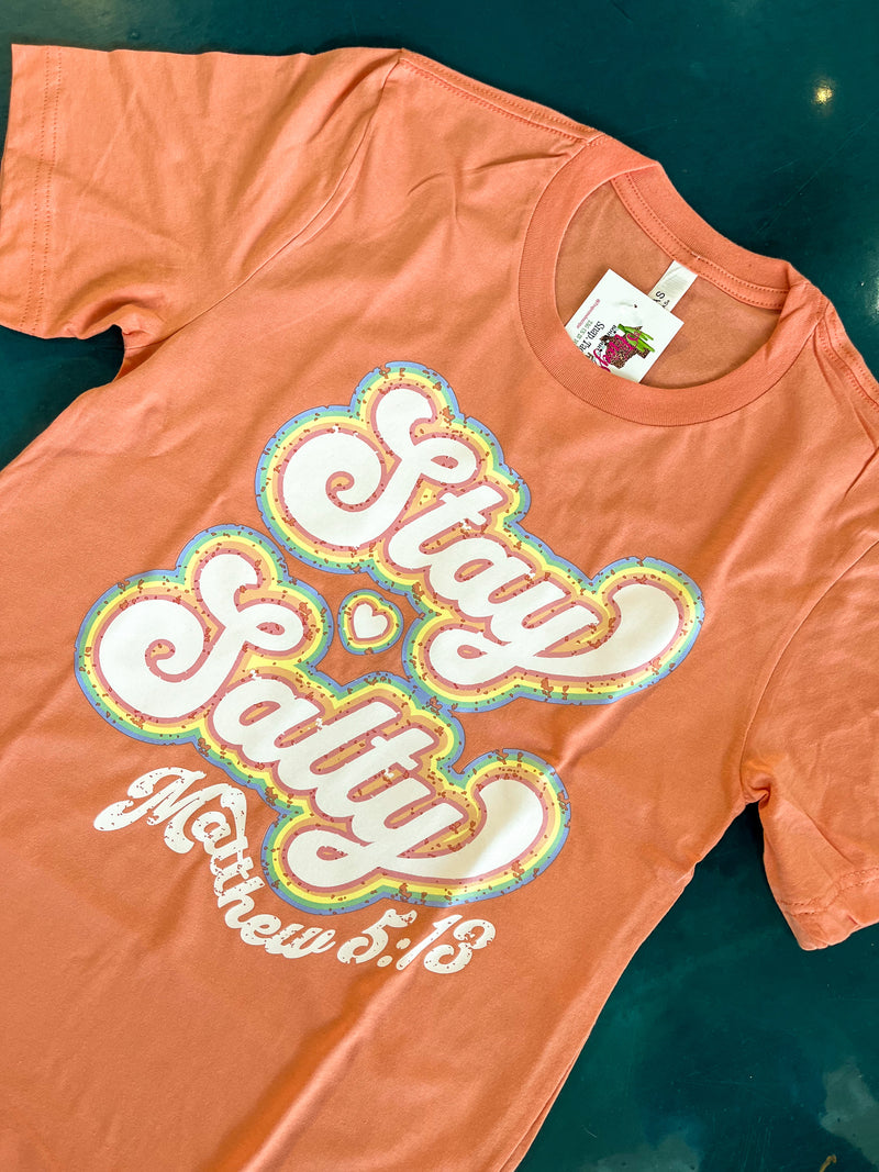 Stay Salty Tee-Coral