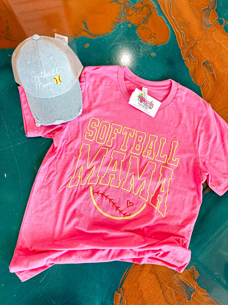 Puff Print Softball Mama Tee