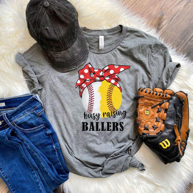 Busy Raising Ballers (Both) Tee