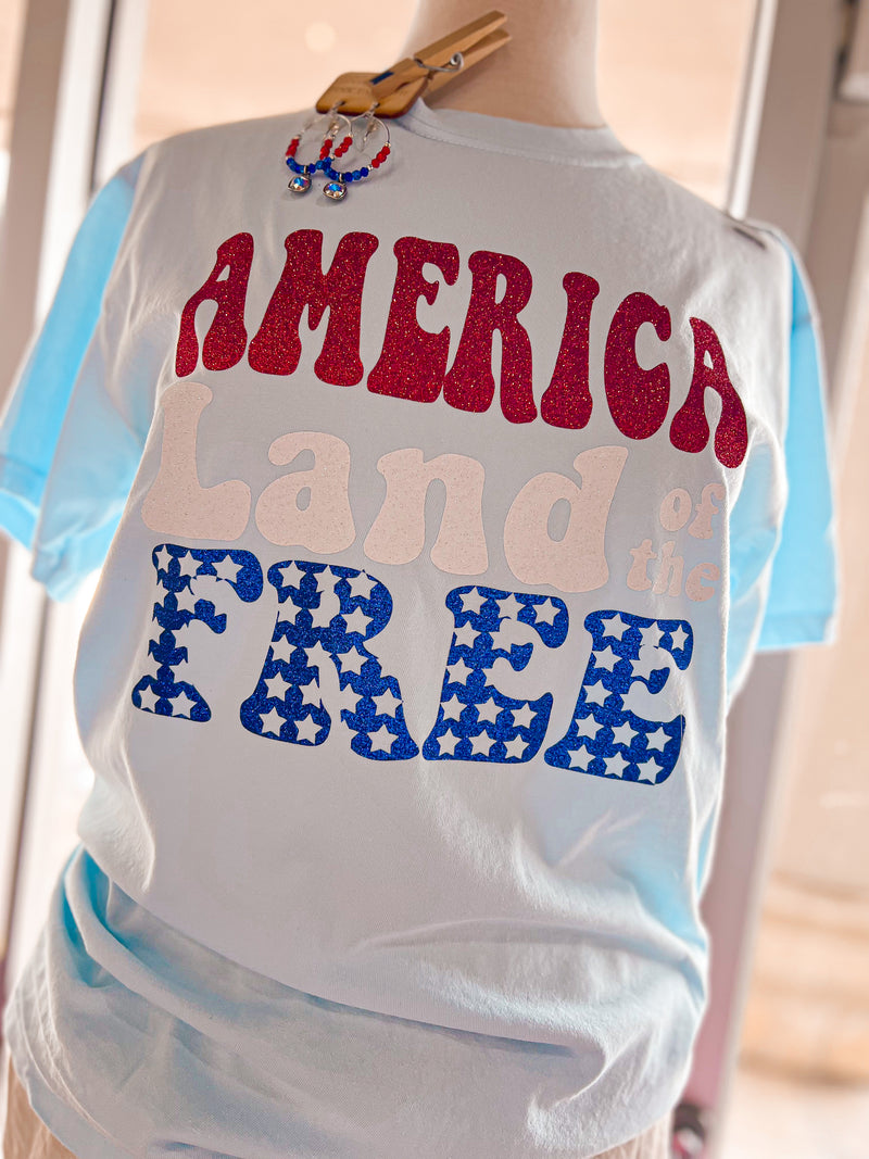 Land of the Free Tee-Light Blue