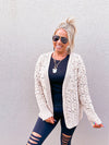 Tristan Knitted Pearl Cardigan Sweater-Oatmeal