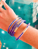 Glitter Bangle Bracelet Set-Multiple Colors-FINAL SALE
