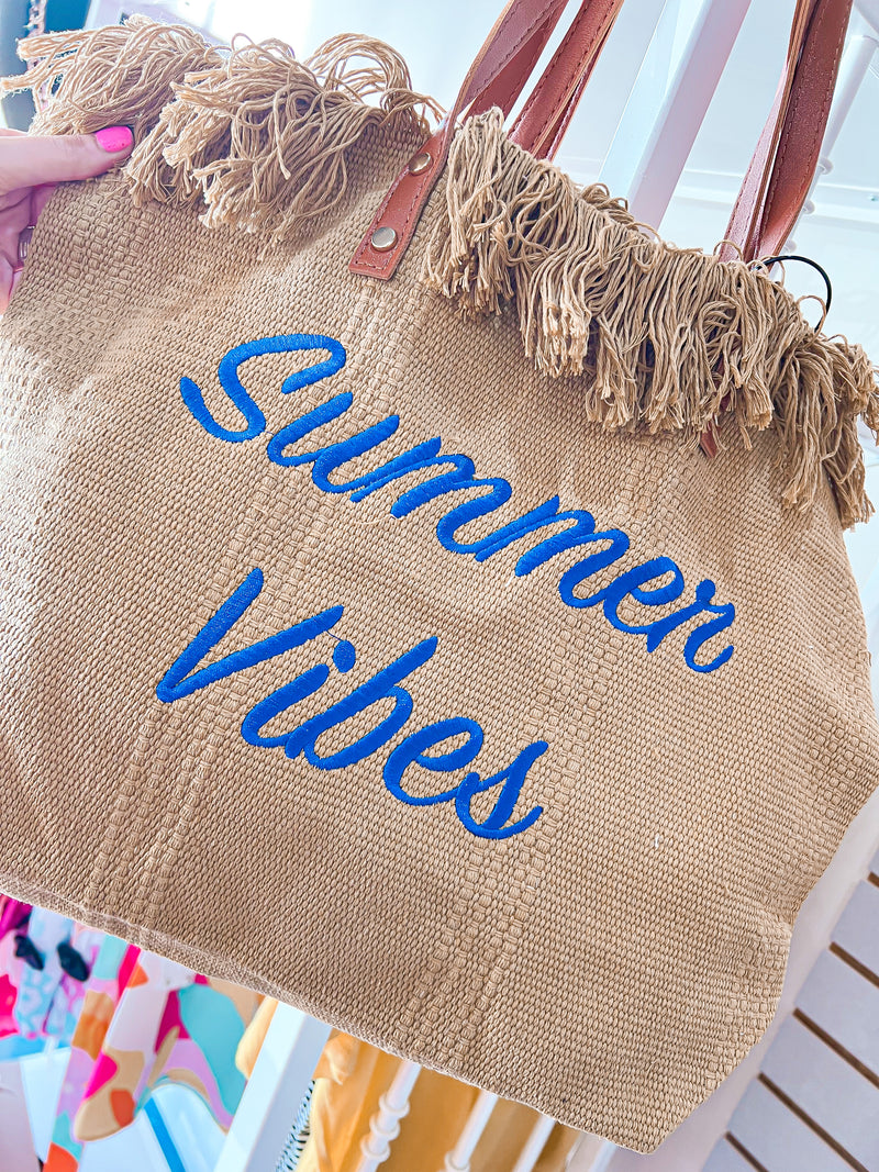 Summer Vibes Tote-Multiple Colors-FINAL SALE