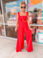 Liberty Bell Wide Leg Jumpsuit-Red-FINAL SALE