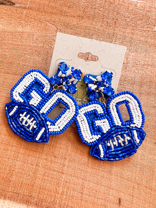 Go Football Beaded Earrings-Multiple Colors