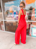 Liberty Bell Wide Leg Jumpsuit-Red-FINAL SALE