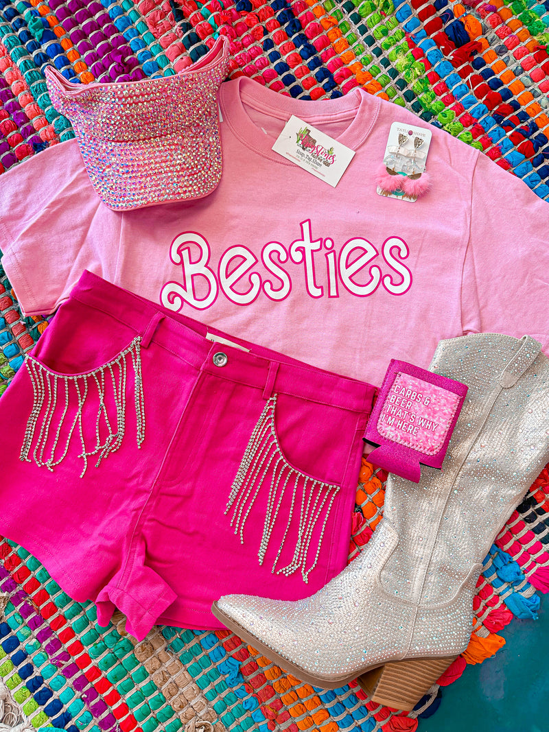 Besties Tee-Pink