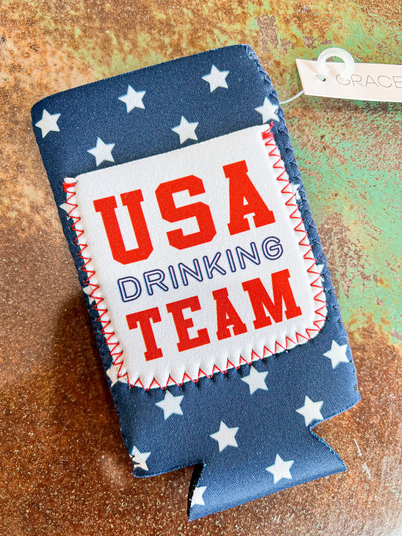 USA Drinking Team Slim Can Holder-FINAL SALE