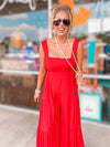 Liberty Bell Wide Leg Jumpsuit-Red-FINAL SALE