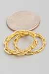 LINKED CHAIN GOLD METAL RINGS-3 PACK