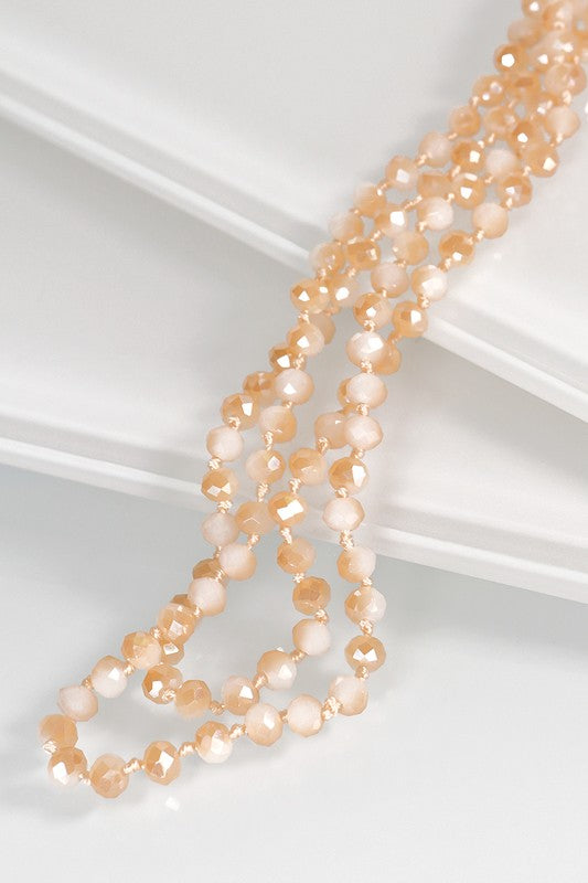 Long Beaded 60inch Necklace 6mm Beads-Multiple Colors