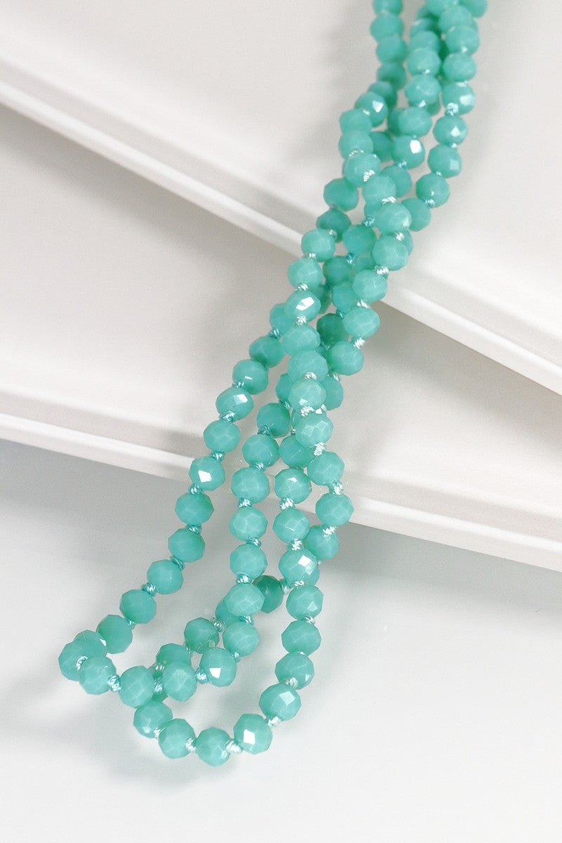 Long Beaded 60inch Necklace 6mm Beads-Multiple Colors