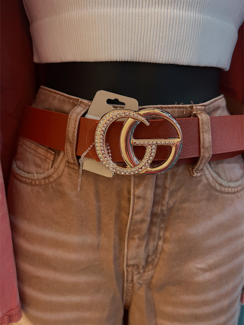 FAUX LEATHER BELT ONE SIZE-Multiple Colors