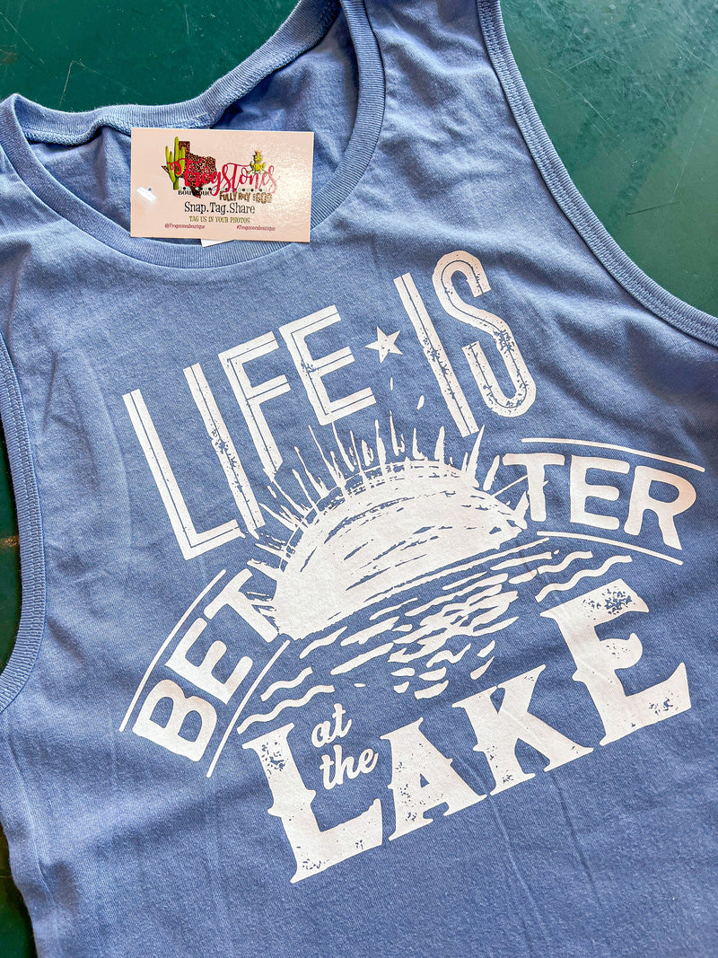 Life is Better at the Lake Tank-Blue-FINAL SALE
