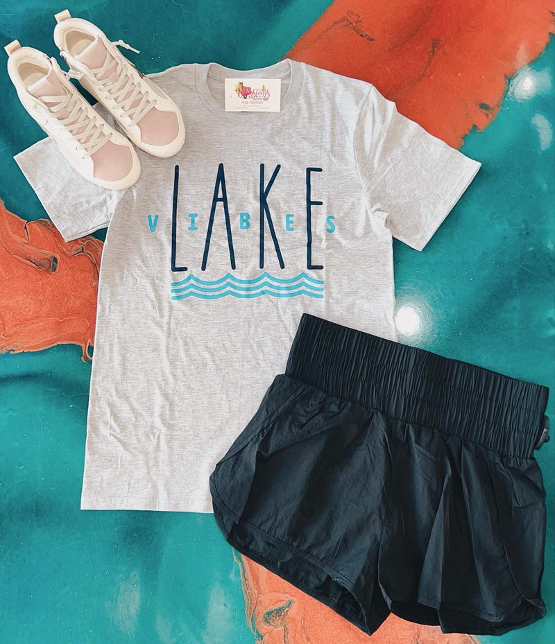 LAKE VIBES TEE-Grey-Short Sleeve Tee-FINAL SALE