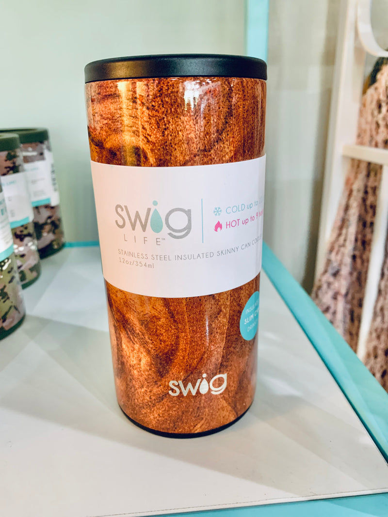 SWIG SLIM CAN COOLER 12oz-Walnut FINAL SALE